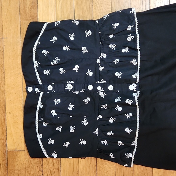 Hot Topic Y2K Vintage Sweet Love Skull and Cross Bones Peplum XLarge Dress - Picture 2 of 5